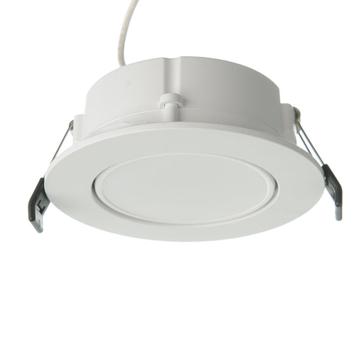 RAB Gimbal Wafer Field Adjustable 4 Inch Round Smooth 9W 650Lm 90 CRI 5 CCT 120V Triac Dimming (WFRLA4R89FA120WS)