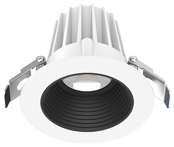 Lotus LED Lights 2 Inch Round Recessed White Trim LED 9W CCT Selectable 2700K/3000K/3500K/4000K/5000K Baffle Black Reflector 36 Degree Air Tight 90 CRI (JXL-COB02-R09W-5CCT-WH-2RR-BF-BK)