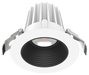 Lotus LED Lights 2 Inch Round Recessed White Trim LED 9W CCT Selectable 2700K/3000K/3500K/4000K/5000K Baffle Black Reflector 36 Degree Air Tight 90 CRI (JXL-COB02-R09W-5CCT-WH-2RR-BF-BK)
