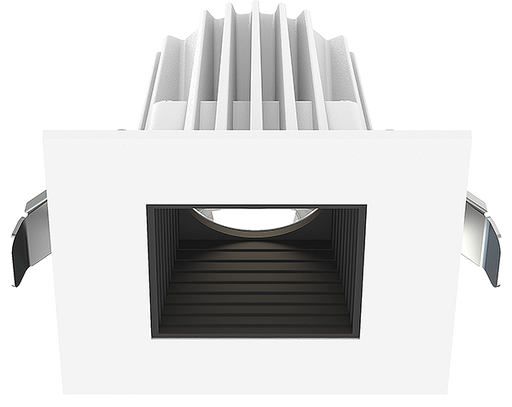 Lotus LED Lights 2 Inch Square Recessed White Trim LED 9W CCT Selectable 2700K/3000K/3500K/4000K/5000K Baffle Black Reflector 36 Degree Air Tight 90 CRI (JXL-COB02-S09W-5CCT-WH-2SR-BF-BK)
