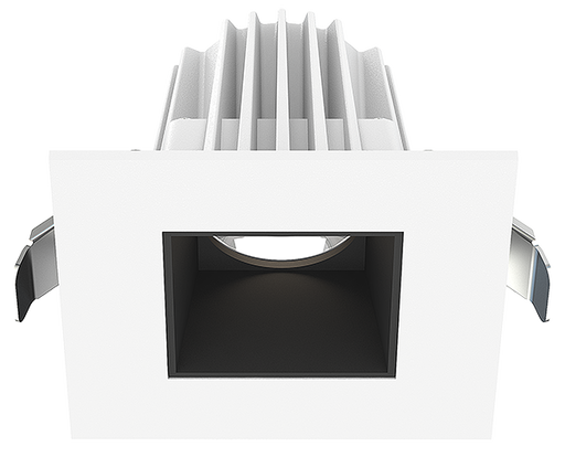 Lotus LED Lights 2 Inch Square Recessed White Trim LED 9W CCT Selectable 2700K/3000K/3500K/4000K/5000K Smooth Black Reflector 36 Degree Air Tight 90 CRI (JXL-COB02-S09W-5CCT-WH-2SR-SM-BK)