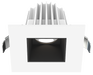Lotus LED Lights 2 Inch Square Recessed White Trim LED 9W CCT Selectable 2700K/3000K/3500K/4000K/5000K Smooth Black Reflector 36 Degree Air Tight 90 CRI (JXL-COB02-S09W-5CCT-WH-2SR-SM-BK)