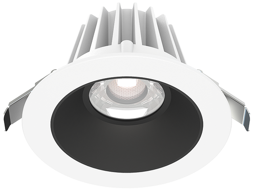 Lotus LED Lights 4 Inch Round Recessed White Trim LED 15W CCT Selectable 2700K/3000K/3500K/4000K/5000K Smooth Black Reflector 36 Degree Air Tight 90 CRI (JXL-COB04-R15W-5CCT-WH-4RR-SM-BK)