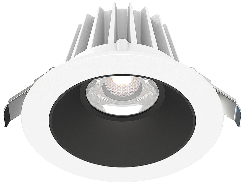 Lotus LED Lights 4 Inch Round Recessed White Trim LED 15W CCT Selectable 2700K/3000K/3500K/4000K/5000K Smooth Black Reflector 36 Degree Air Tight 90 CRI (JXL-COB04-R15W-5CCT-WH-4RR-SM-BK)