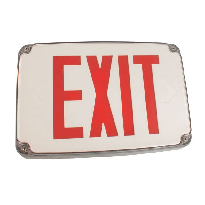 Best Lighting Products Compact Polycarbonate Exit Sign Single Face Red Letters Gray Housing AC Only No Self-Diagnostics Dual Circuit Operation-120V Input No Tamper-Proof Hardware No Custom Wording (WLEZXTEU1RG2C-120)