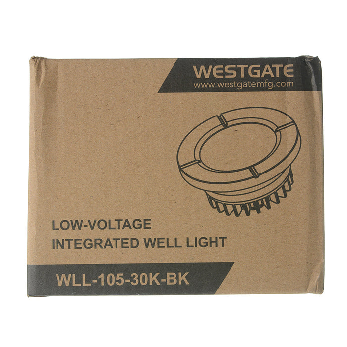 Westgate Manufacturing Integrated LED Well Light Flat 12-24V AC/DC 6W 3000K Black (WLL-105-30K-BK)