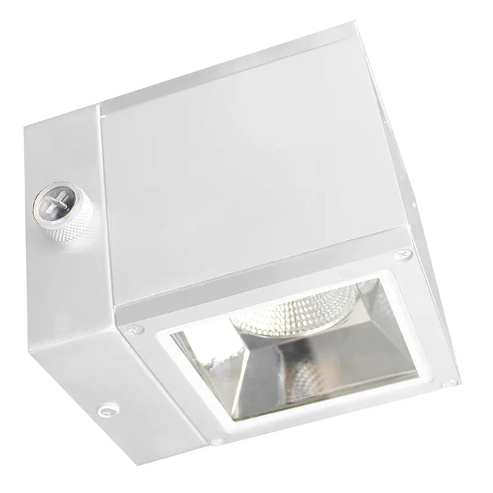 Westgate Manufacturing Up-Down Selectable LED Cube Wall Light 2X9W 1500Lm CCT Selectable 2700K/3000K/4000K/5000K/6000K 80 CRI Dual Dimming Photocell White (WMQ5-UDL-MCTP-WH-P)