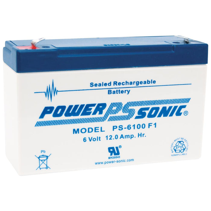 Power-Sonic 6V 12AH Backup Battery For Emergency/Exit Fixtures (PS-6100)