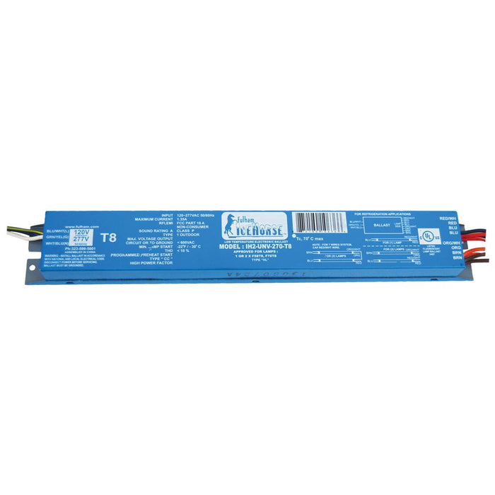 Fulham Electronic Fluorescent Icehorse Ballast For (1-2) F58T8 F70T8 Lamps Run At 120/277V (IH2-UNV-270-T8)