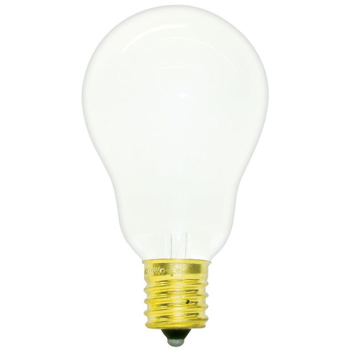 Standard 60W A15 Incandescent 130V Intermediate E17 Base White Appliance Bulb (60A15/E17/FR130)