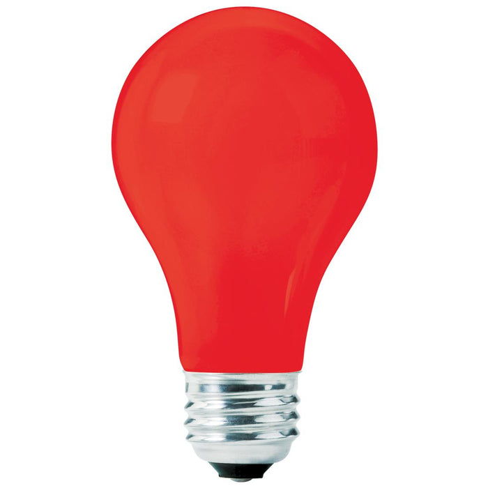 Standard 25W A19 Incandescent 130V Medium E26 Base Ceramic Red Bulb (25A19/CR130/IMP)