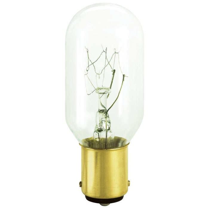 Standard 25W T8 Incandescent 130V Double Contact Bayonet BA15D Base Clear Tubular Bulb (25T8DC/CL130)