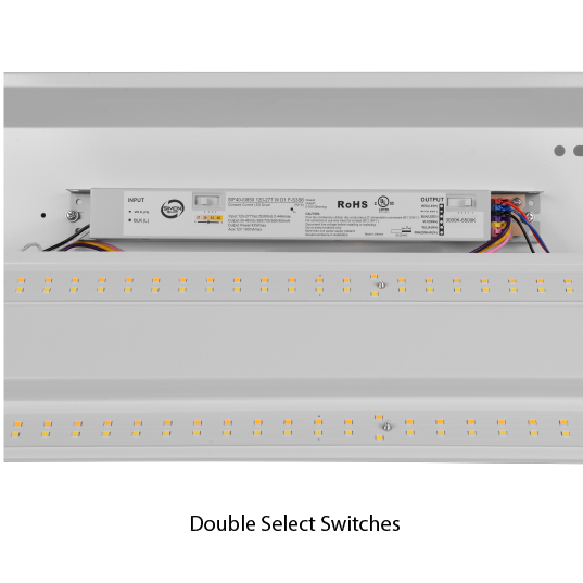 NICOR 4 Foot LED Wraparound With Prismatic Lens Wattage/CCT Selectable 21W/26W/34W/40W 3000K/3500K/4000K/5000K/6500K 120-277V 0 CRI White (WPP1440SUS8)