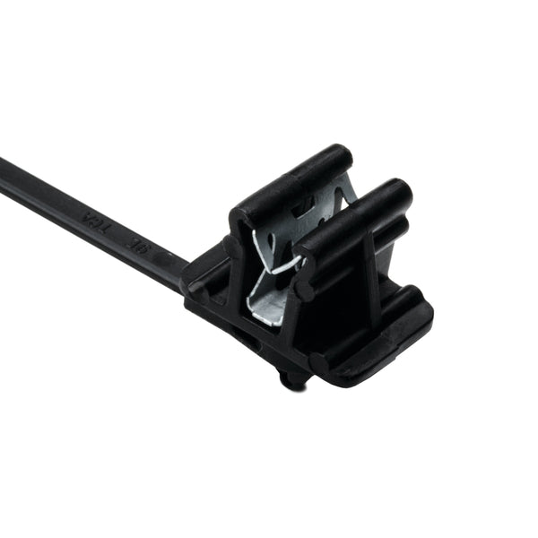 HellermannTyton Rotatable Cable Tie And Edge Clip 6.3 Inch Length Outside Serrated PA66HS Black 500 Per Bag (156-00049)