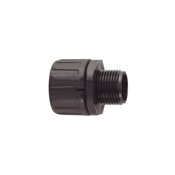 HellermannTyton HelaGuard Non-Metallic IP66 Fitting Straight 1-1/2 Inch NPT Thread 1.25 Inch Diameter PA66 Black 2 Per Package (166-90306)