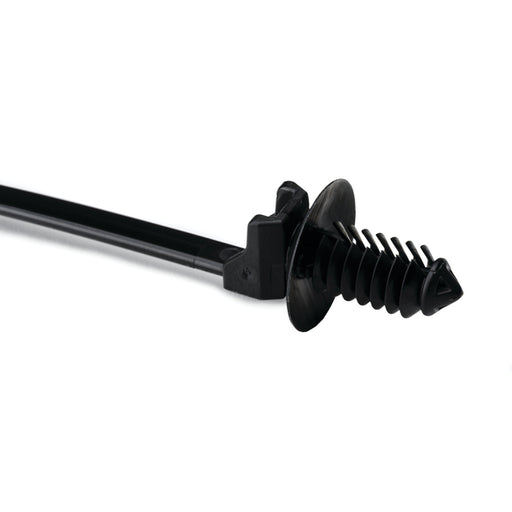 HellermannTyton 1-Piece Cable Tie/Fir Tree Mount With Disc 8.6 Inch Long 0.24 Inch-0.27 Inch Mounting Hole PA66HIRHS Black 500 Per Package (157-00306)