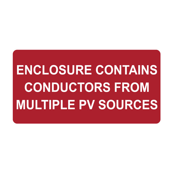 HellermannTyton Solar Label Enclosure Contains...PV Sources 4.0 Inch X 2.0 Inch Vinyl Red 10 Per Package (596-00749)