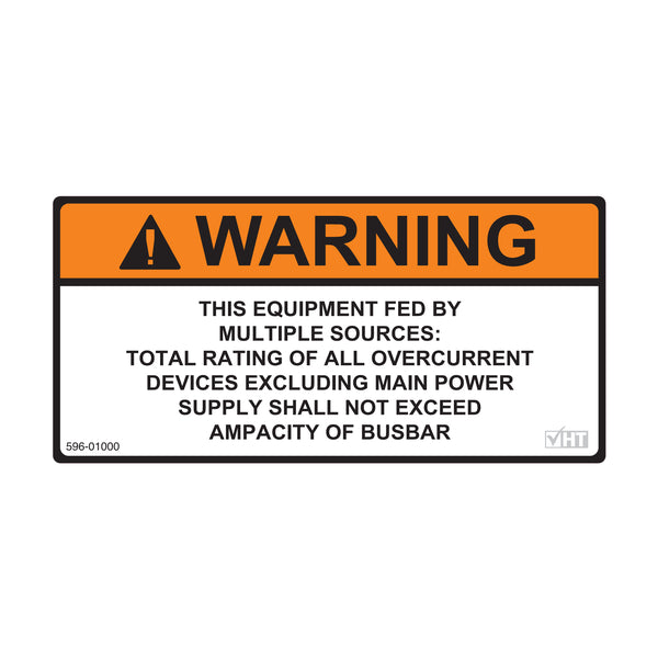 HellermannTyton Solar Label Equipment Fed Multiple Sources 4.12 Inch X 2.0 Inch VL Orange (596-01008)