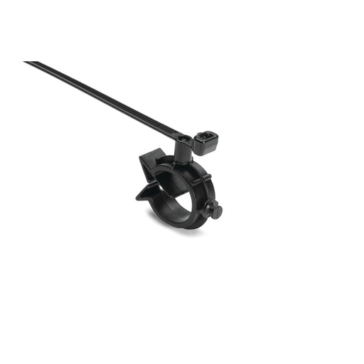 HellermannTyton 1-Piece Cable Ties With Pipe Clip 15-18mm PA66HIRHS Black 500 Per Package (156-01340)