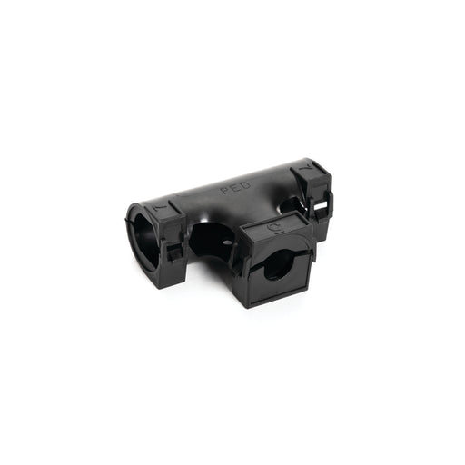 HellermannTyton Hinged Convoluted Tubing T-Fitting L-0.75 Inch X C-0.75 Inch X R-0.75 Inch Polypropylene Black 200 Per Package (167-00220)