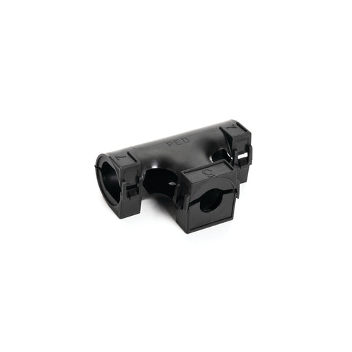HellermannTyton Hinged Convoluted Tubing T-Fitting L-0.50 Inch X C-0.50 Inch X R-0.75 Inch Polypropylene Black 180 Per Package (167-00225)