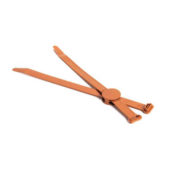 HellermannTyton 3-Piece Wide Strap Tie With Coupler 9.1 Inch Long 0.37 Inch-2.25 Inch Diameter 120 Pound PA46 Brown 100 Per Bag (156-03013)