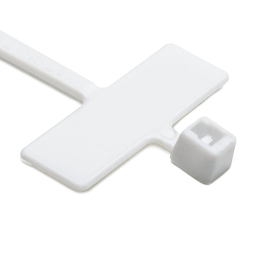 HellermannTyton Identification Tie 3.9 Inch Long 18 Pound Tensile Strength PA66 White 100 Per Package (IT18R10C2)