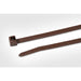 HellermannTyton Cable Tie 4 Inch Long UL Rated 18 Pounds Tensile Strength PA66 Brown 100 Per Package (111-01933)
