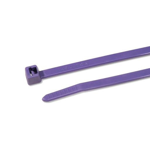 HellermannTyton Cable Tie 4 Inch Long UL Rated 18 Pounds Tensile Strength PA66 Purple 100 Per Package (111-01935)