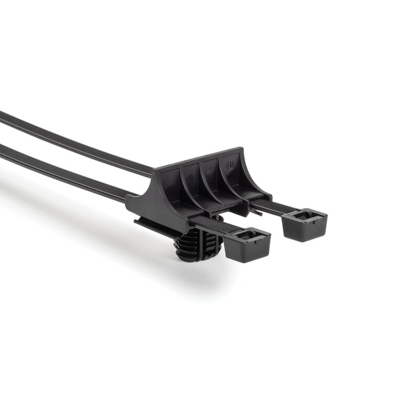 HellermannTyton 2-Piece Cable Tie/Screw Mount 15 Inch Long M6 Hole 120 Pound PA66HIRHS Black 100 Per Bag (156-00406)