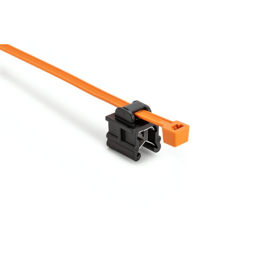 HellermannTyton 2-Piece Cable Tie/Edge Clip 8.0 Inch Long EC19 3-6 Mm Panel 50 Pound PA66HIRHS/PA66HIRHSUV Orange/Black 500 Per Package (156-04057)