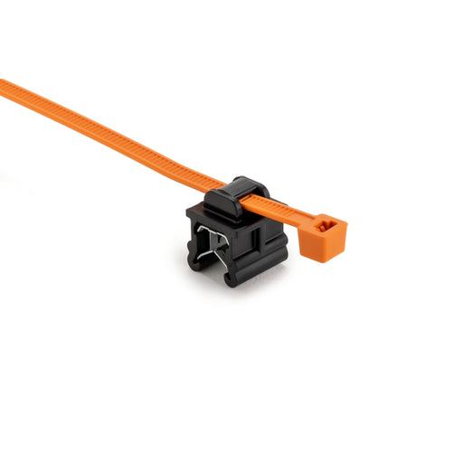HellermannTyton 2-Piece Cable Tie/Edge Clip 8.0 Inch Long EC20 3-6 Mm Panel 50 Pound PA66HIRHS/PA66HIRHSUV Orange/Black 500 Per Package (156-04055)