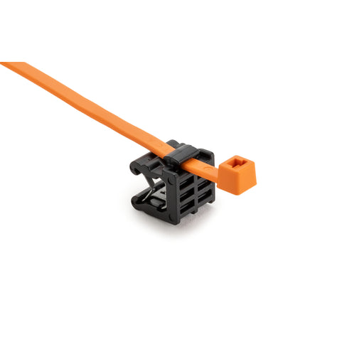 HellermannTyton 2-Piece Cable Tie/Edge Clip 8.0 Inch Long EC23 3-6 Mm Panel 50 Pound PA66HIRHS/PA66HIRHSUV Orange/Black 500 Per Package (156-04054)