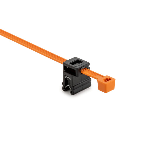 HellermannTyton 2-Piece Cable Tie/Edge Clip 8.0 Inch Long EC4A 1-3 Mm Panel 50 Pound PA66HIRHS/PA66HIRHSUV Orange/Black 500 Per Package (156-04050)