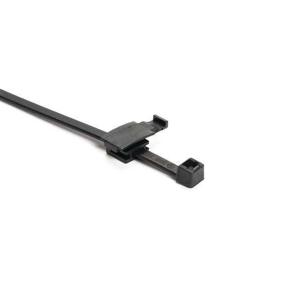HellermannTyton Connector Clip With Cable Tie 8.0 Inch Long PA66HS Black 100 Per Package (156-00507)