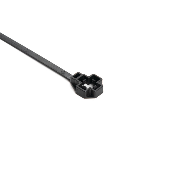 HellermannTyton Low-Profile M10 Stud Mount Tie 7.5 Inch Tie 80 Pound Tensile Strength PA66HIRHS Black 2500 Per Package (157-00342)