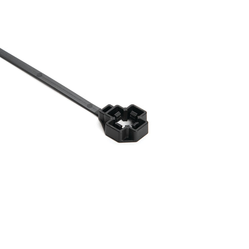HellermannTyton Low-Profile M12 Stud Mount Tie 7.5 Inch Tie 80 Pound Tensile Strength PA66HIRHS Black 2000 Per Package (157-00344)