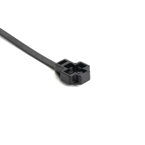 HellermannTyton Low-Profile M8 Stud Mount Tie 7.5 Inch Tie 80 Pound Tensile Strength PA66HIRHS Black 2000 Per Package (157-00340)