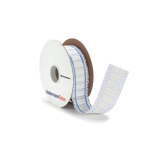 HellermannTyton ShrinkTrak Labels 2-Sided Unslit Halogen Free 0.63 Inch X .87 Inch Polyolefin White 500 Per Package (553-60128)