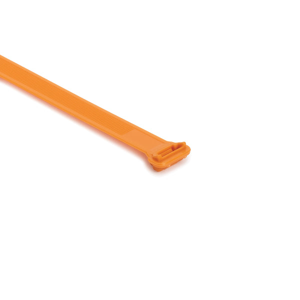 HellermannTyton Wide Strap Cable Tie 12.1 Inch Long 0.375-3.25 Inch Bundle Diameter 120 Pound Tensile Strength PA66HIRHS Orange 300 Per Package (111-12306)