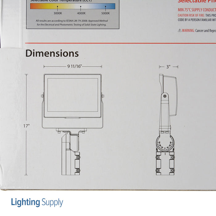 RAB LED Flood X17 Field Adjustable 80W-60W-40W 3000K/4000K/5000K With Slipfitter Mount Photocell Bronze (X17XFU80SF)