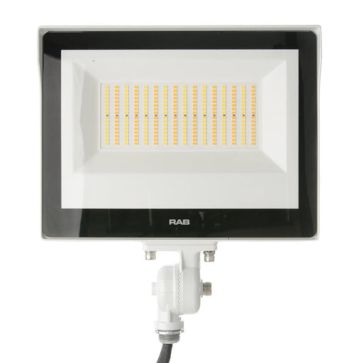 RAB LED Flood X17 Field Adjustable 80W-60W-40W 3000K/4000K/5000K With Knuckle Mount Photocell White (X17XFU80W)