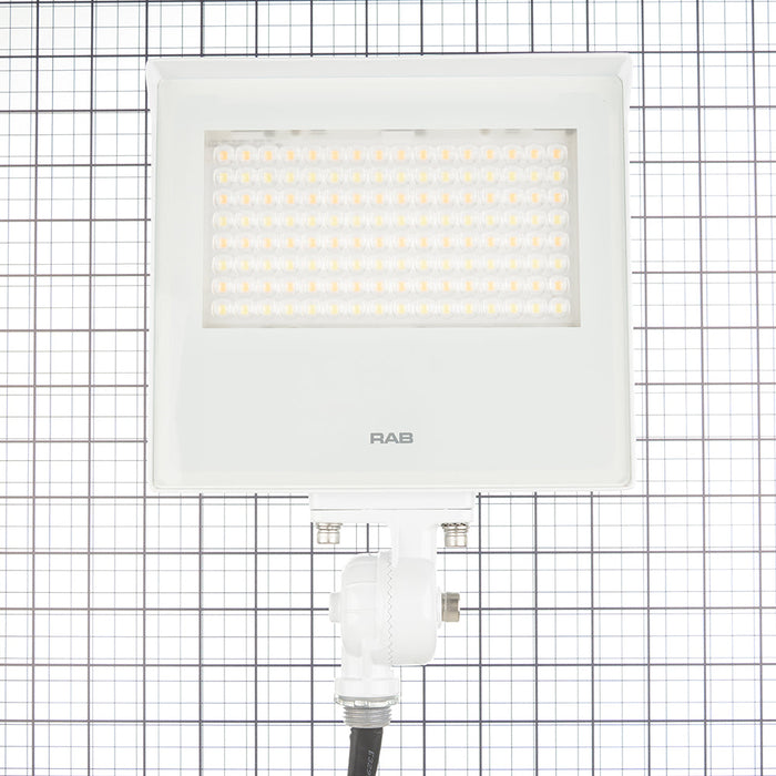 RAB X22 LED Flood Field Adjustable 60W/50W/40W/30W 3000K/4000K/5000K 7H6V Knuckle Mount With Trunnion Kit Photocell White (X22-60W)