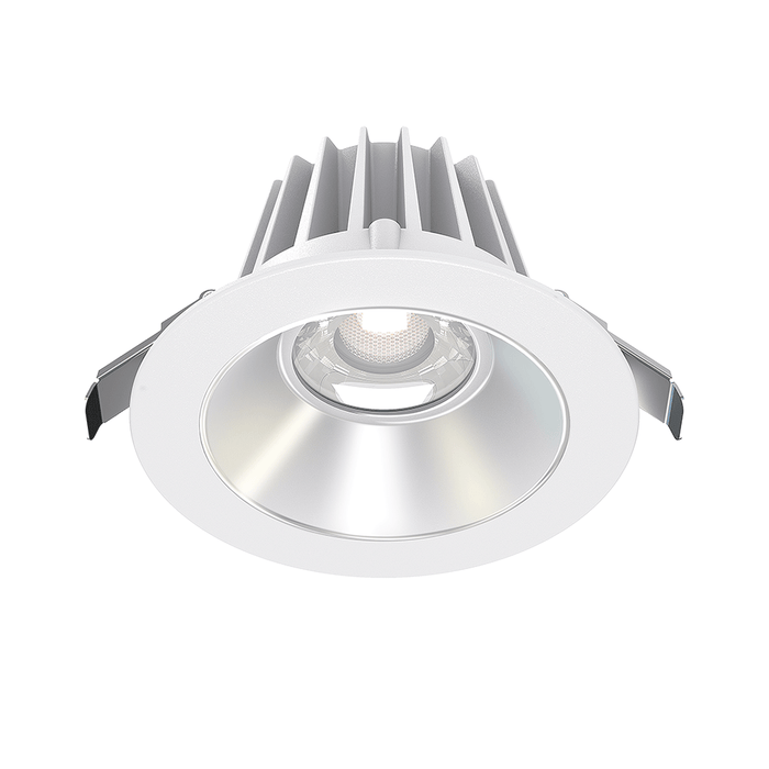 Lotus LED Lights 4 Inch Round Recessed White Trim LED 15W CCT Selectable 2700K/3000K/3500K/4000K/5000K Alzak Reflector 36 Degree Air Tight 90 CRI (JXL-COB04-R15W-5CCT-WH-4RR-SM-AZ)