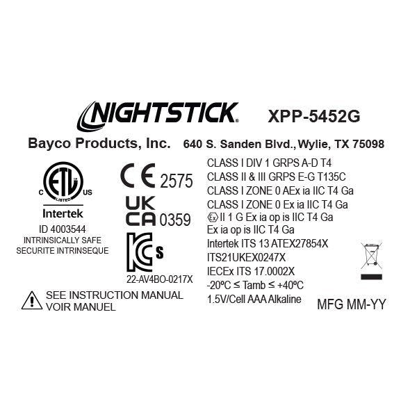 Nightstick Intrinsically Safe Dual-Function Headlamp-Green (XPP-5452G)