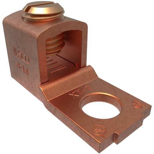 ILSCO Copper Mechanical Lug Conductor Range 4-14 1 Port 1 Hole 1/4 Bolt Size Direct Bury UL CSA (XT-4DB)