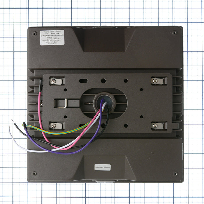 Trace-Lite Slim Die-Cast LED Canopy Wattage/CCT Selectable 40W-60W-75W 3000K-4000K-5000K 80 CRI 120-277Vac Dimming Driver Bronze Finish (ECX-75-CP-BR)