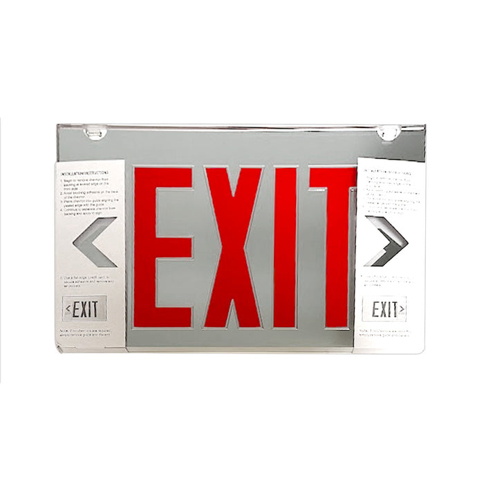 2-Face Red Silver Mylar Exit Sign Panel