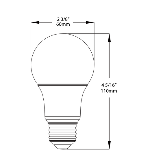RAB LED A19 Bulb 15W 1600Lm Medium E26 Base 90 CRI 5000K Dimmable (A19-15-E26-950-DIM)