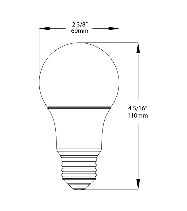 RAB LED A19 Bulb 15W 1600Lm Medium E26 Base 90 CRI 5000K Dimmable (A19-15-E26-950-DIM)